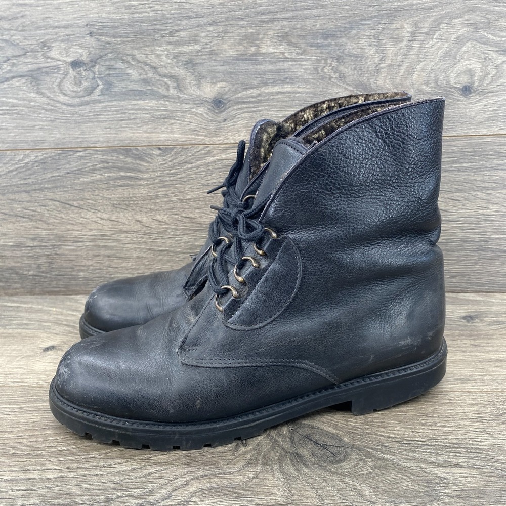 La Canadienne Leather Waterproof Winter Ankle Boots Men's Size 9 Us Black